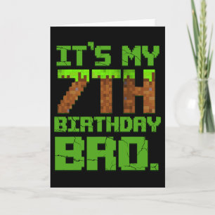 Carte Birthday Boy C'est mon 7e anniversaire Gamer Pixel