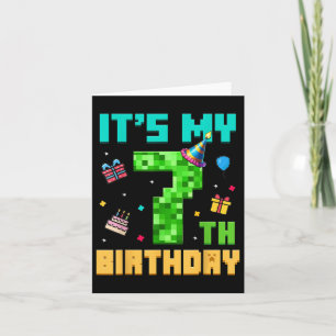 Carte Birthday Boy My 7th Birthday Video Game Pixel