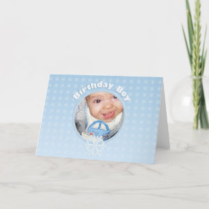 Carte Birthday Boy Photo Winter Onederland