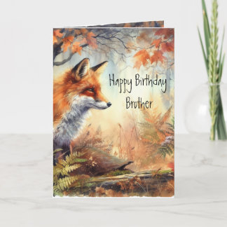 Carte Birthday Brother Fox Forest Wildlife Animals Art