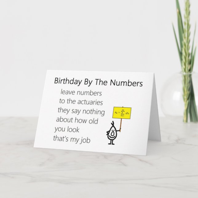 Carte Birthday By The Numbers - un poème d'anniversaire  (Devant)
