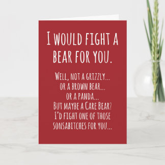 Carte Birthday Card Bear Fight