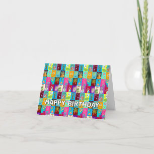 Carte Birthday Card Colorful Floral Mosaic