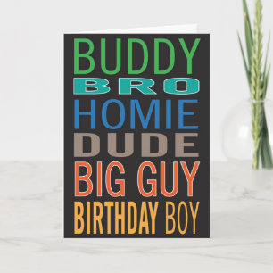 Carte Birthday card for guy / male / man friend