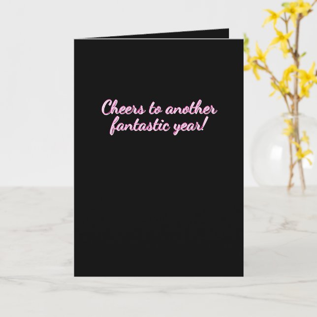 Carte Birthday card in black and pink (Fleur jaune)
