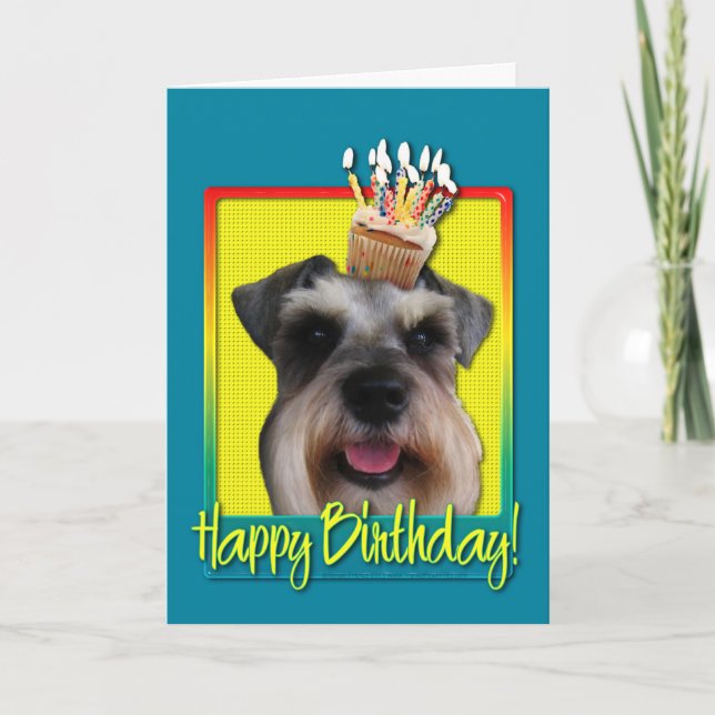 Carte Birthday Cupcake - Schnauzer (Devant)
