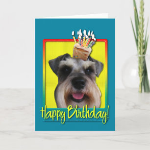 Carte Birthday Cupcake - Schnauzer