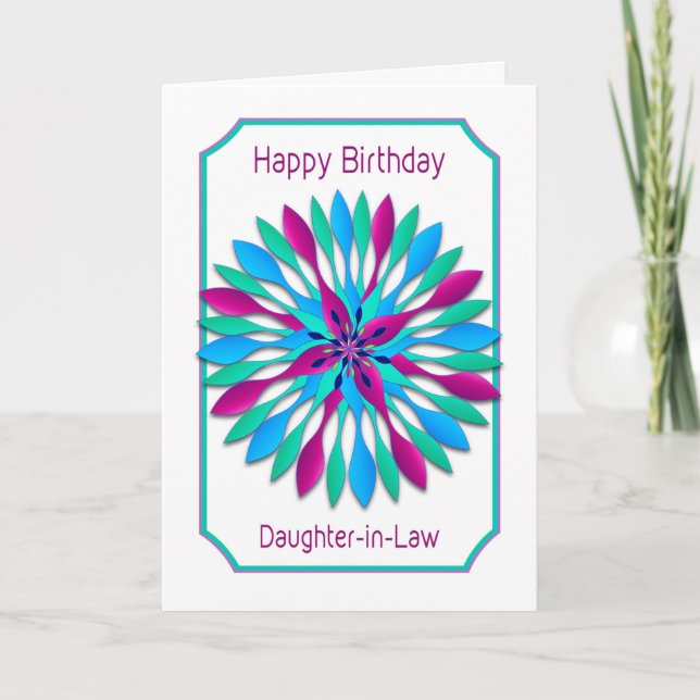 Carte Birthday, Daughter-in-law, Colorful (Devant)