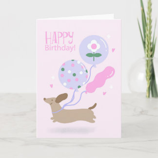 Carte Birthday Dog Lover Dachshund Puppy Animal