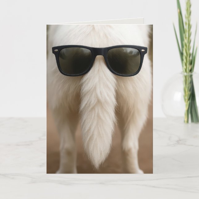 Carte Birthday Dog Tail with Sunglasses  (Devant)