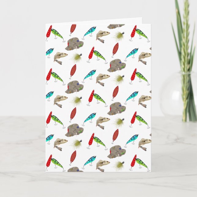 Carte Birthday Fishing Hats and Lures  (Devant)
