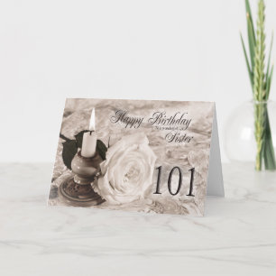 Carte Birthday for sister, 101. La Candle et la Rose