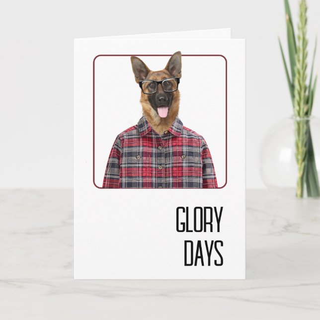 Carte Birthday German Shepherd Dog Humor (Devant)
