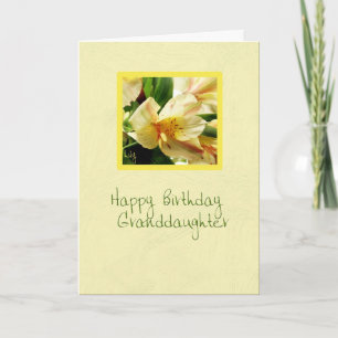 Carte Birthday Grandaughter Yellow Lily
