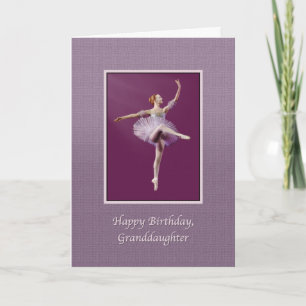 Carte Birthday, Granddaughter, ballerine à Purple