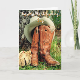Carte Birthday Greeting Card : Cowboy Hat and Boots