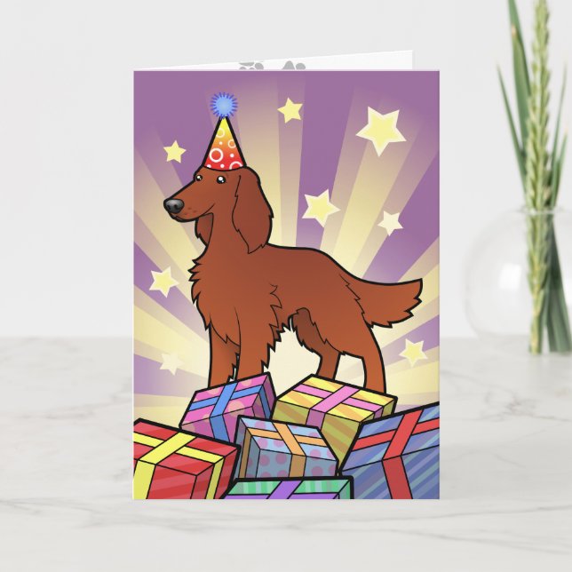 Carte Birthday Irish / English / Gordon / R&W Setter (Devant)