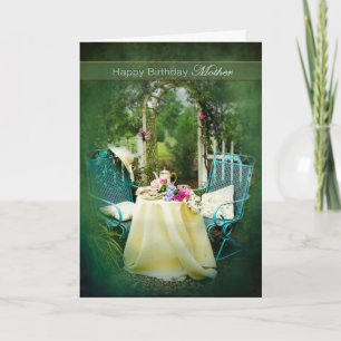 CARTE BIRTHDAY - MOTHER -  ENGLISH COTTAGE GARDEN