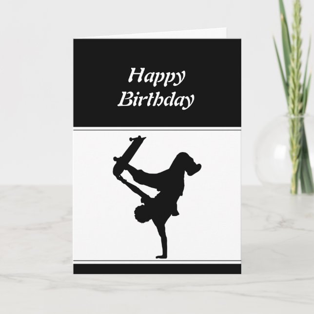 Carte Birthday Motivational Skateboard Skate Board (Devant)