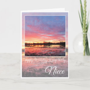 Carte Birthday Niece, Stunning Pink Sunrise.