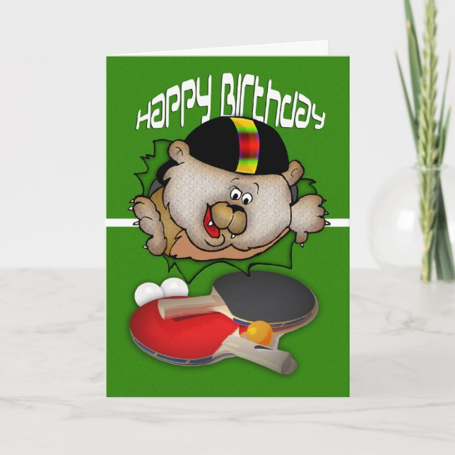 Carte Birthday sport Ping Pong Table de tennis (Devant)
