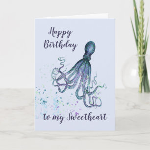 Carte Birthday Sweetheart Fun Romantic Octopus Humor