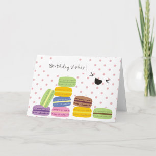 Carte Birthday Wishes - Macaroons Design