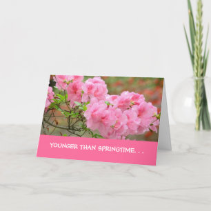 Carte BirthdayCard, "Plus jeune que le printemps..."