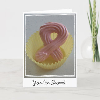 Carte Biscuit rose de ruban