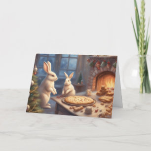 Carte Biscuits de Noël de la famille lapin