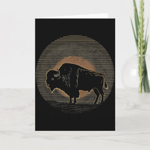 Carte Bison de Buffalo - Graphique Rétro 70s 80s Vintage