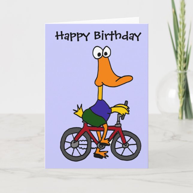 Carte BJ - Duck Riding Bicycle Cartoon (Devant)