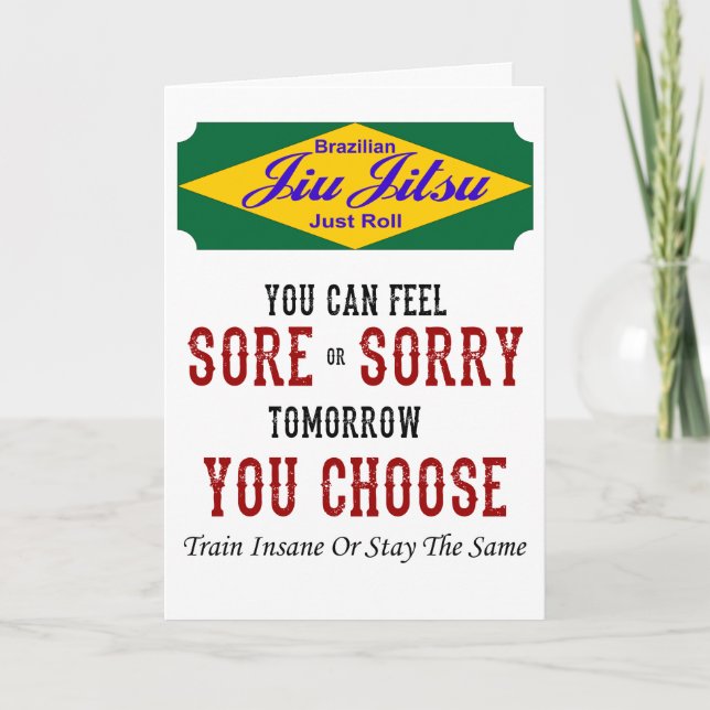 Carte BJJ Sore Or Sorry You Decide Birthday (Devant)