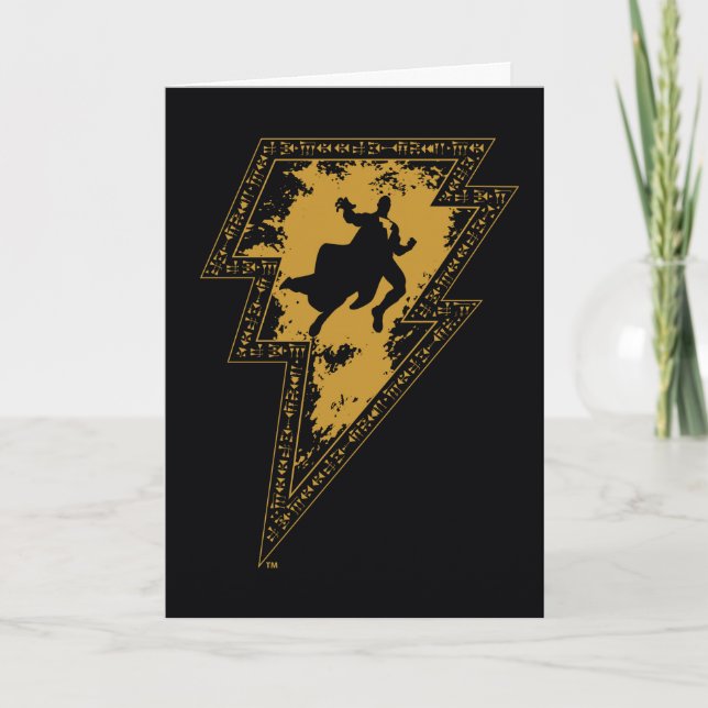 Carte Black Adam Distressed Lightning Bolt Graphic (Devant)