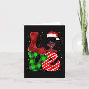 Carte Black African Girl American Melanin Christmas Sant