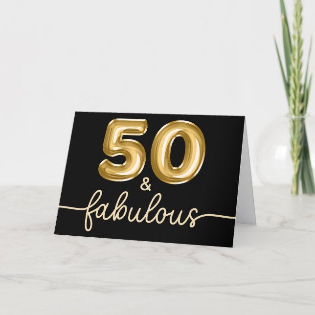 Carte Black and Gold Glam 50 and Fabulous (Devant)
