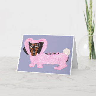 Carte Black and Tan Dachshund Easter Bunny Card