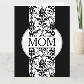 Carte Black and White Fleur de lis Mother's Day 