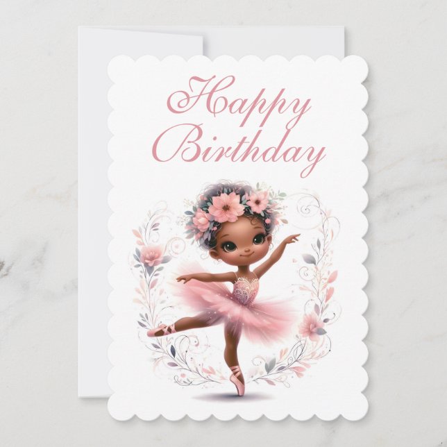 Carte Black Ballerina Joyeux anniversaire (Devant)