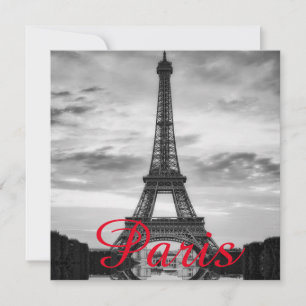 Carte Black Blanc Tour Eiffel Paris Love City Travel