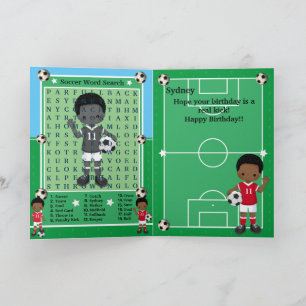 Carte Black Boys Soccer Word Recherche Joyeux Anniversai