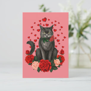 Carte Black Cat Valentines Jour Garçons Filles Teena Off