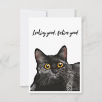 Carte Black Cat Yellow Eyes
