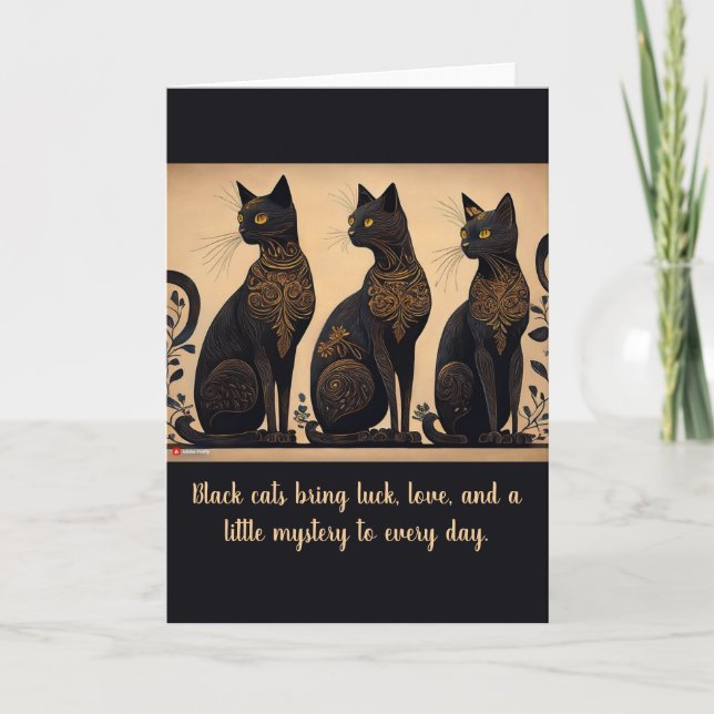 Carte Black Cats Lover Folded Greeting Card (Devant)