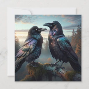 Carte Black Crow Raven Oiseau Art
