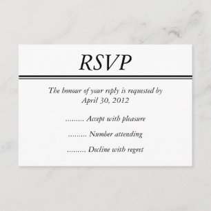 Carte Black Event, Reply, Response ou RSVP