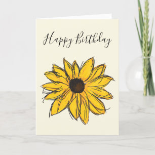 Carte Black Eyed Susan Flower Jaune et Brown Anniversair