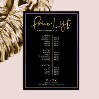 Black Faux Gold Logo Lash Salon Spa Prix