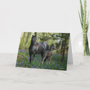 Carte Black Friesian Mare et Foie dans Bluebells