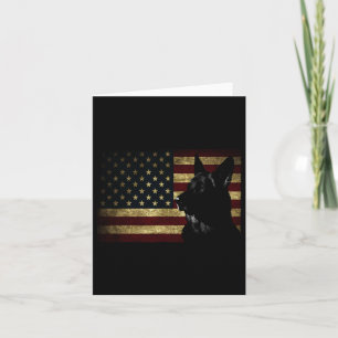 Carte Black German Shepherd Shirt drapeau américain 4 ju